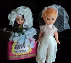 2 5'' DOLLS HP MOLDED HAIR ITALY BRIDE, VENEZIA ETHNIC DOLLS 1500